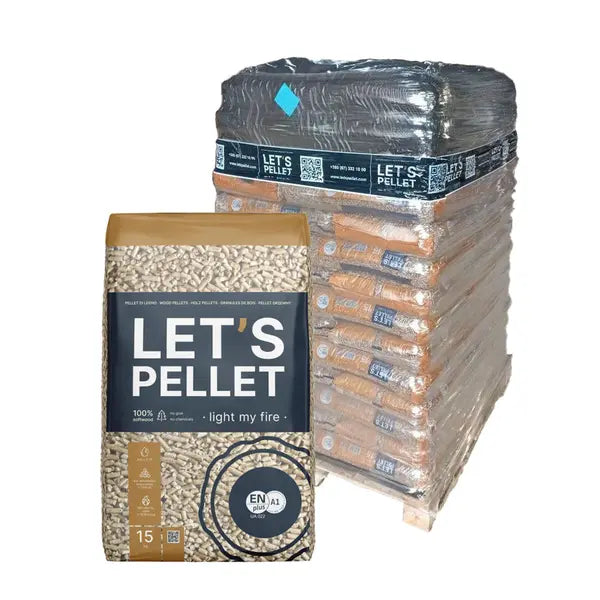 Let's Pellet ENplus A1 A-kwaliteit Houtpellets - 495kg Halve Pallet (33x15kg) - Afbeelding 2
